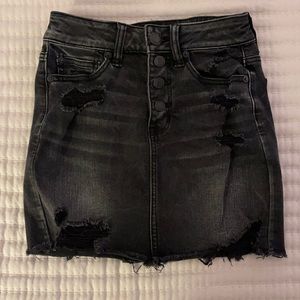 American Eagle High Waisted Black Denim Skirt